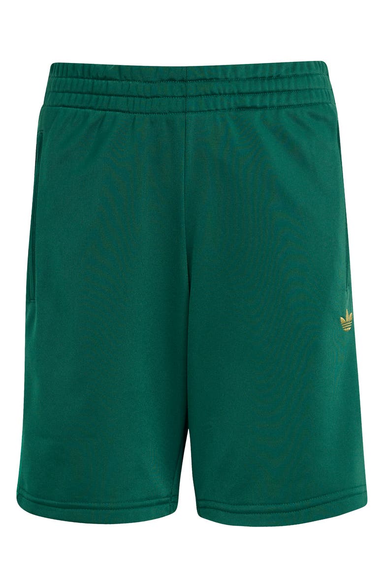 adidas Originals Kids' Firebird Track Shorts, Main, color, Dark Green/ Dark Gold