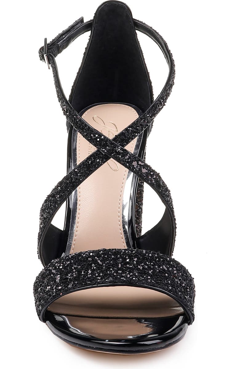 Jewel Badgley Mischka Cook Block Heel Glitter Sandal, Alternate, color,