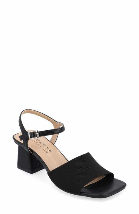 Journee Collection Evylinn Knit Block Heel Sandal