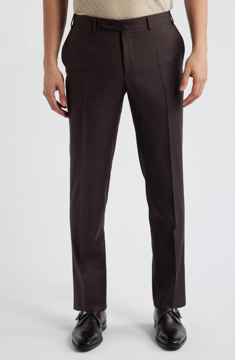 Canali Capri Trim Fit Dark Brown Super 130s Wool Peak Lapel Suit, Alternate, color, Dark Brown