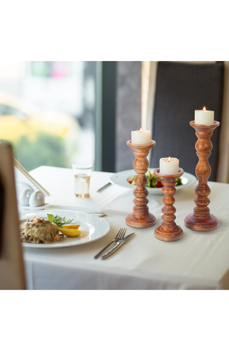 Mela Artisans Willow Pillar Candleholder Set, Alternate, color, 