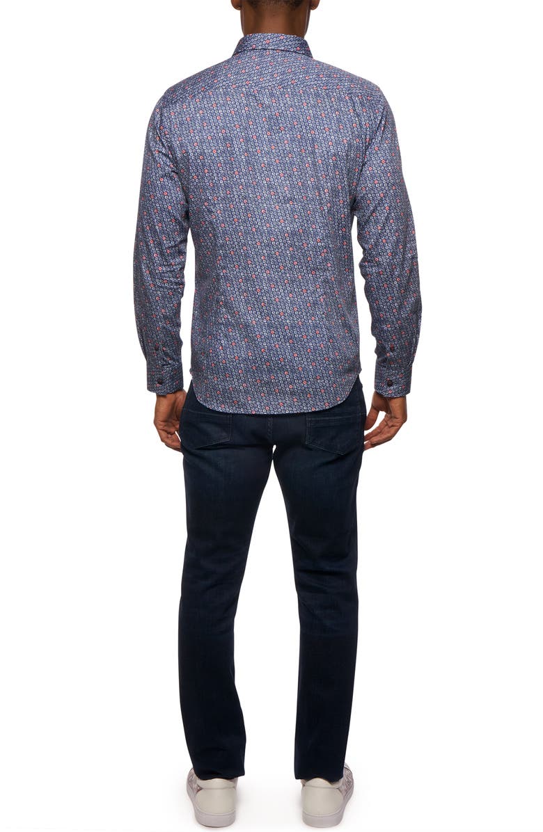 Robert Graham Priestley Ring Print Cotton Button-Up Shirt, Alternate, color, 