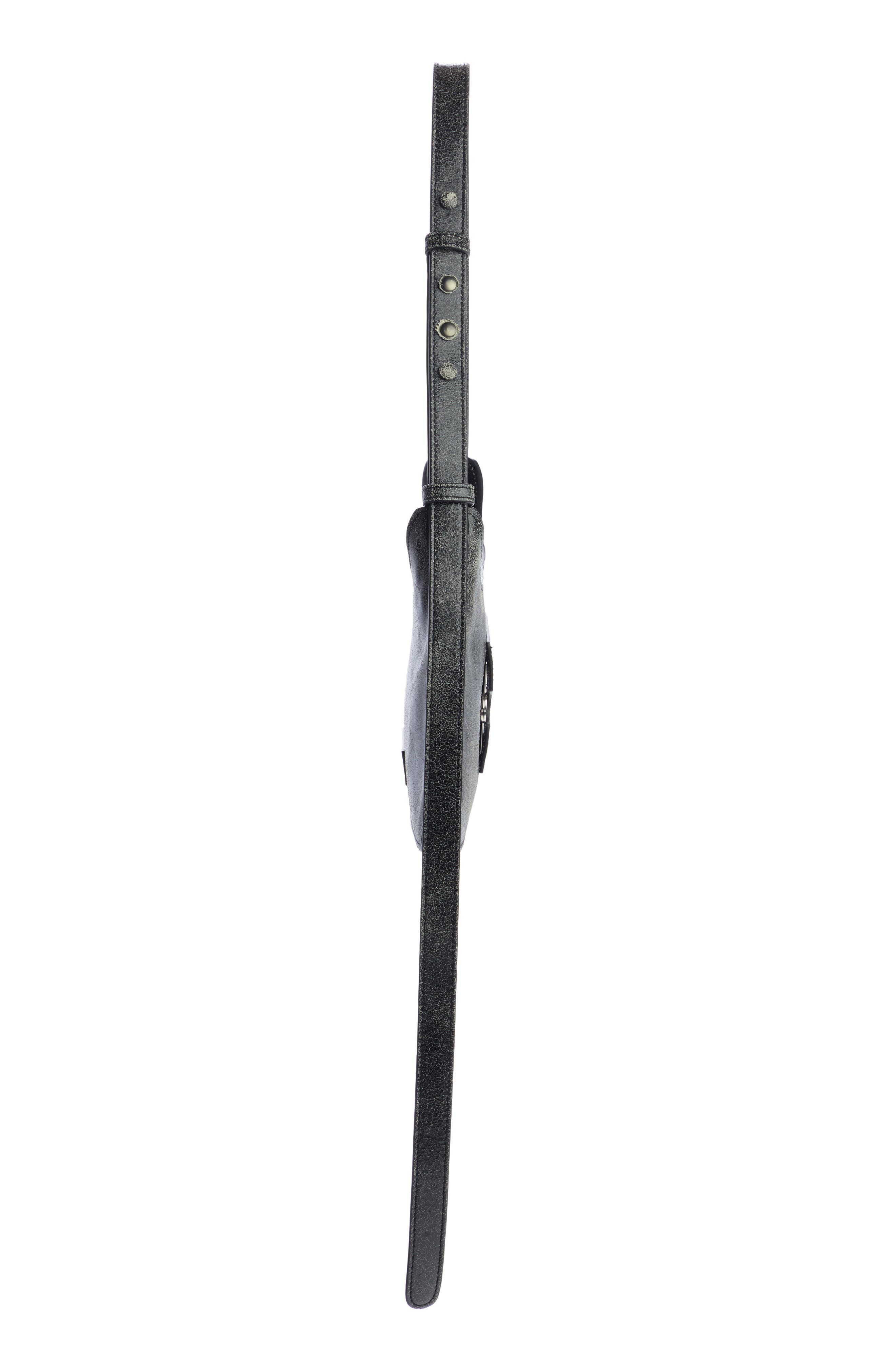 Acne Studios Mini Platt Crackle Leather Shoulder Bag, Alternate, color, 