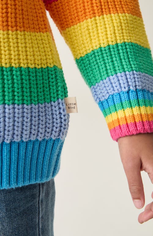 Little Bird Kids' Rainbow Stripe Cotton Sweater In Pink