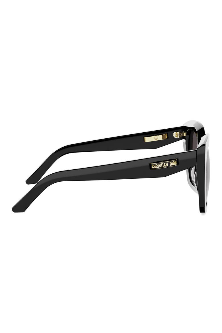 CDior S5I 55mm Square Sunglasses, Alternate, color, SHINY BLACK / GRADIENT SMOKE