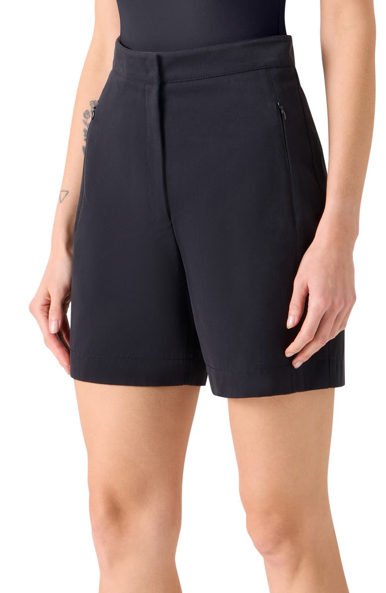Akris punto Filia High Waist Cotton Gabardine Shorts, Alternate, color, Black