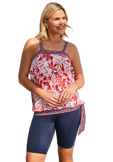 Blouson Tankini Top With Adjustable Straps (Plus)