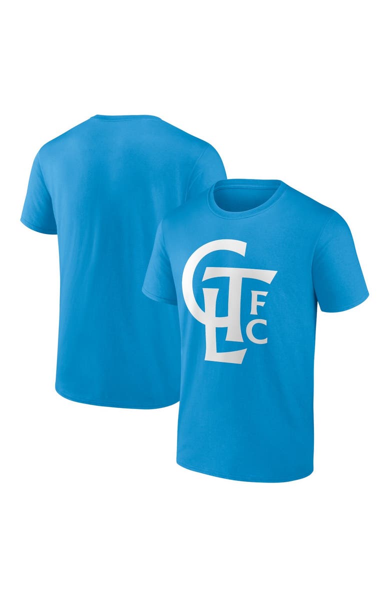 FANATICS Men's Fanatics Branded Blue Charlotte FC Iconic Team Chant T-Shirt, Alternate, color, 