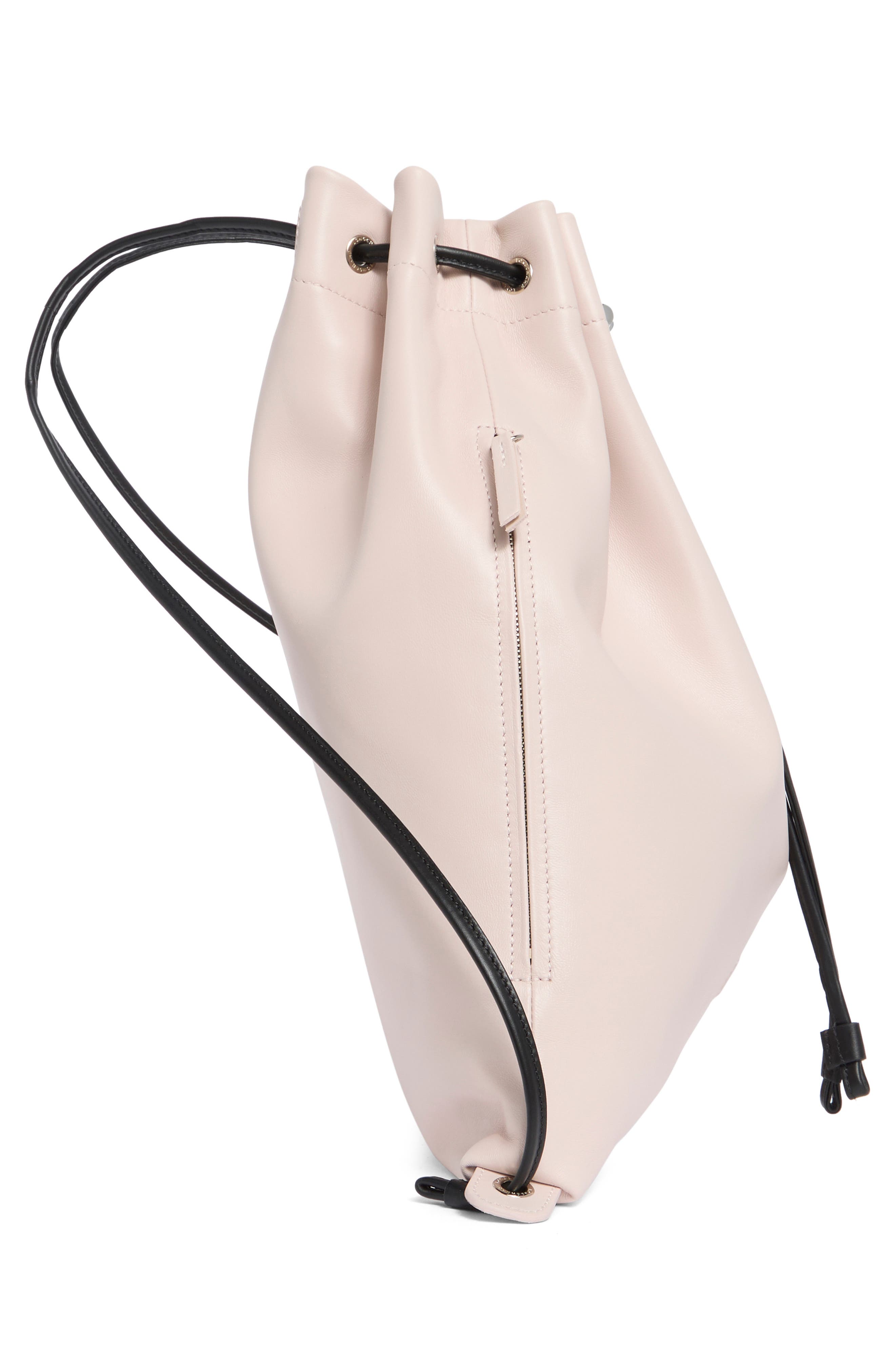 Longchamp Leather Cinch Backpack, Alternate, color, Powder