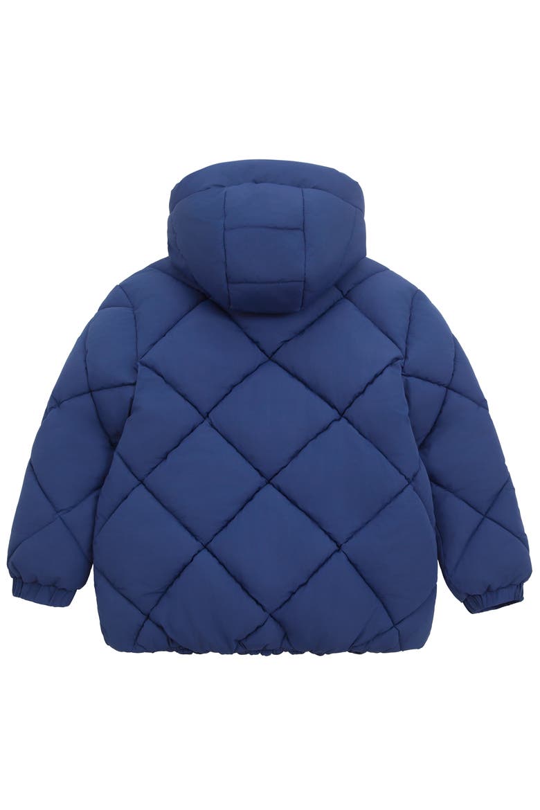 Kids' Charlotte Diamond Quilted Hooded Puffer Jacket, Alternate, color, Navy