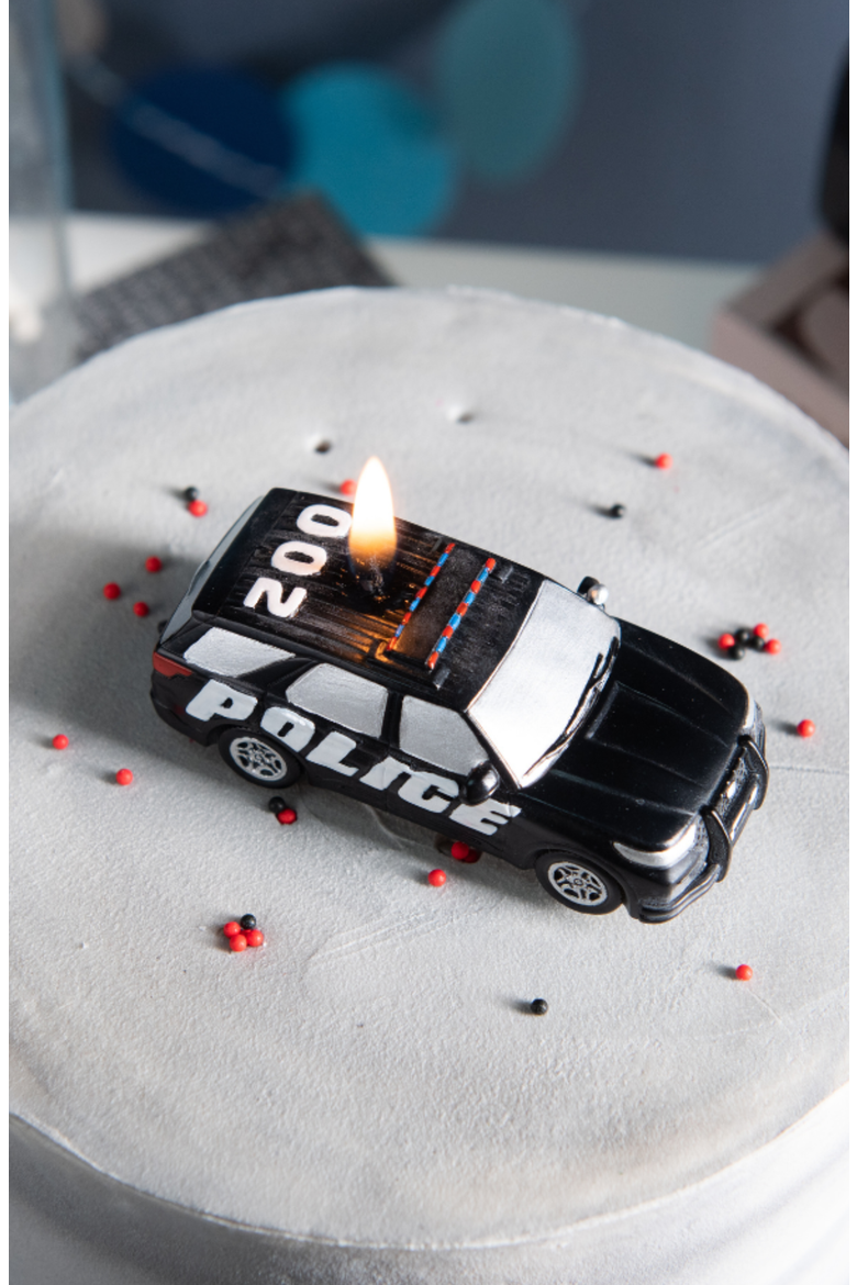 Police Car Candle, Alternate, color, Black