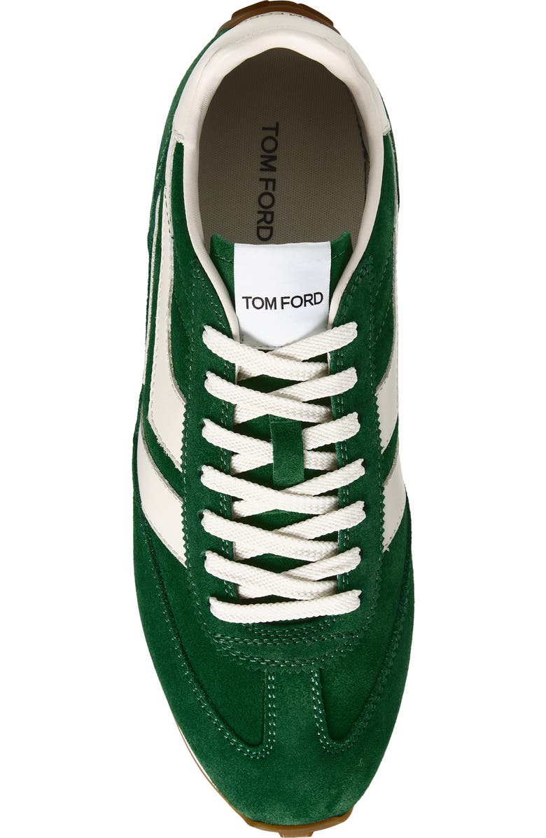 TOM FORD Mick Mixed Media Sneaker, Alternate, color, Emerald/ Amber