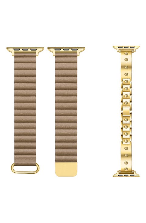 Orla Leather & Link Watchband Set