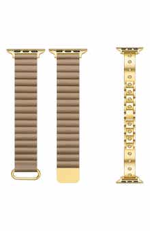 Orla Leather & Link Watchband Set