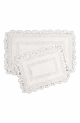 Reversible Crochet Cotton 2-Piece Bath Mat Set