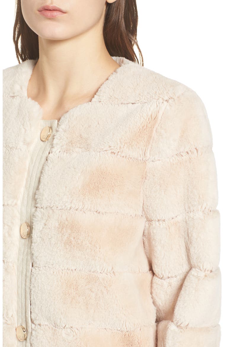 Faux Fur Jacket, Alternate, color, SAND