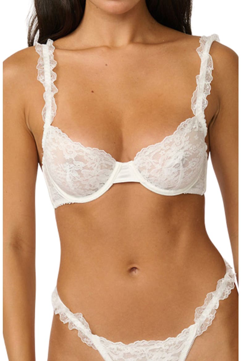 Lulu Ruffle Lace Trim Underwire Bra, Main, color, IVORY