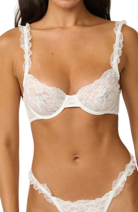 Lulu Ruffle Lace Trim Underwire Bra