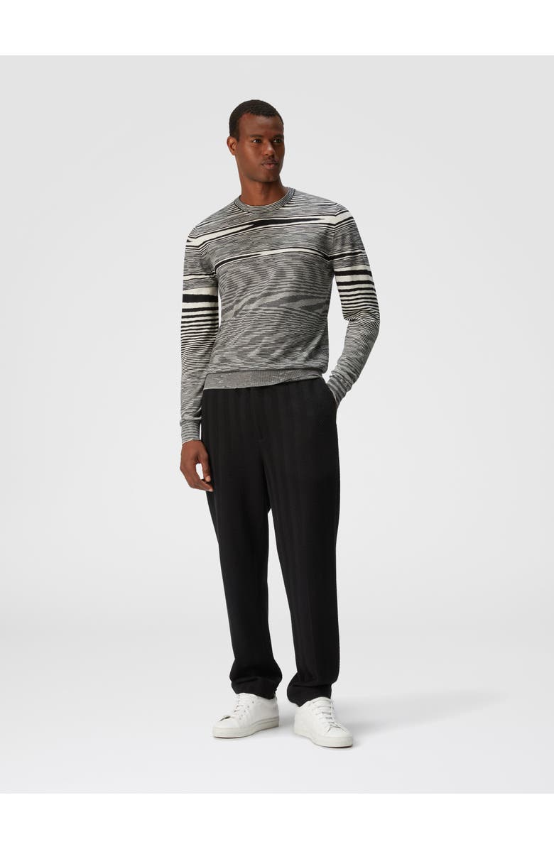 Missoni Slub Crew-neck Pullover, Alternate, color, Black & White