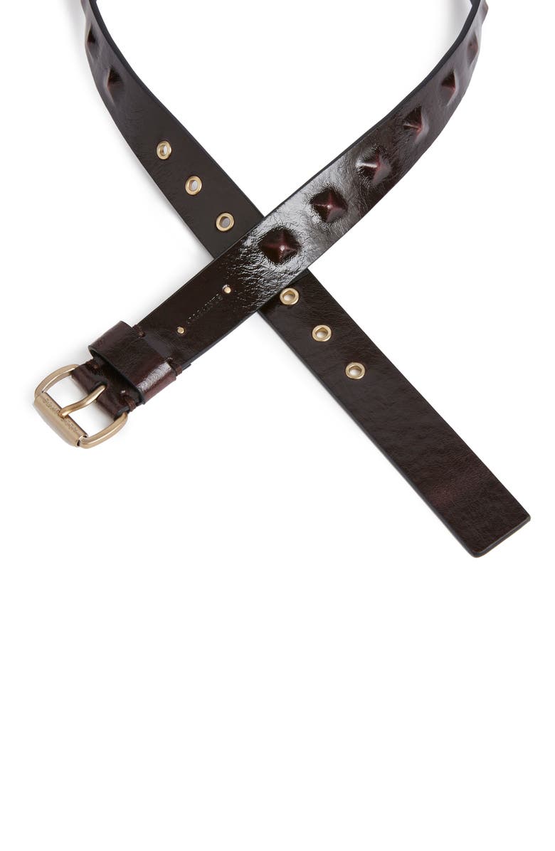 AllSaints Pyramid Stud Leather Belt, Alternate, color,