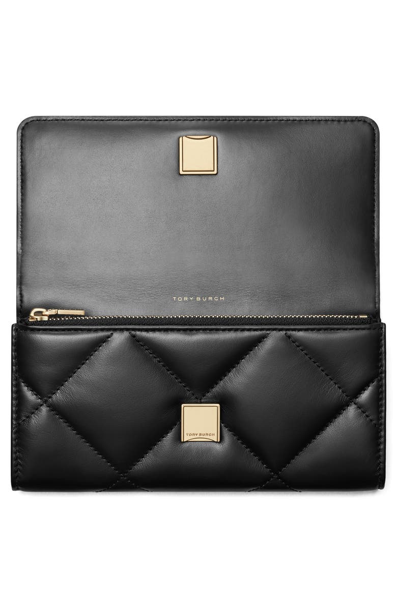 Tory Burch Kira Diamond Quilted Leather Flap Wallet, Alternate, color, 