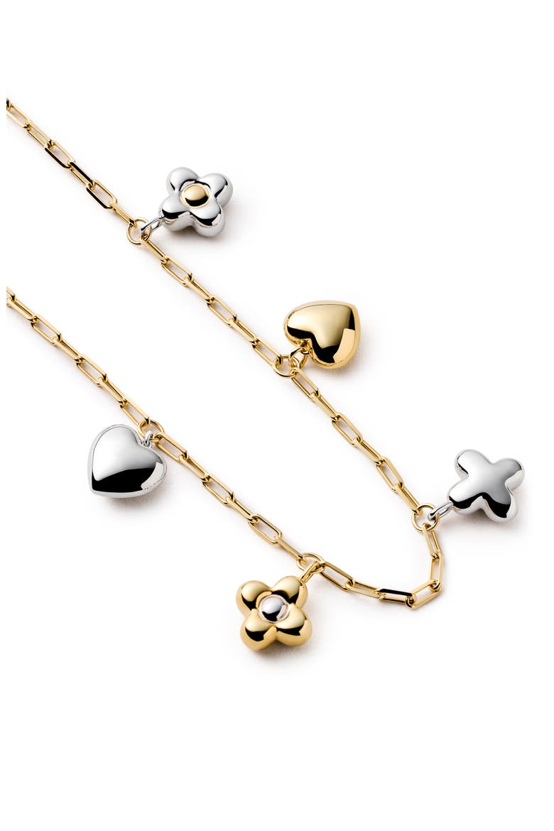 Azura Charm Necklace, Alternate, color, GOLD / SILVER