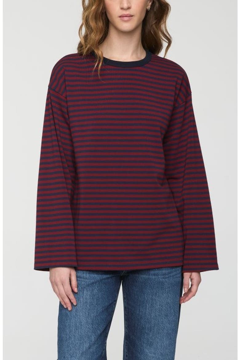 Reena Striped Long Sleeve T-Shirt, Main, color, VELVET NAVY STRIPE