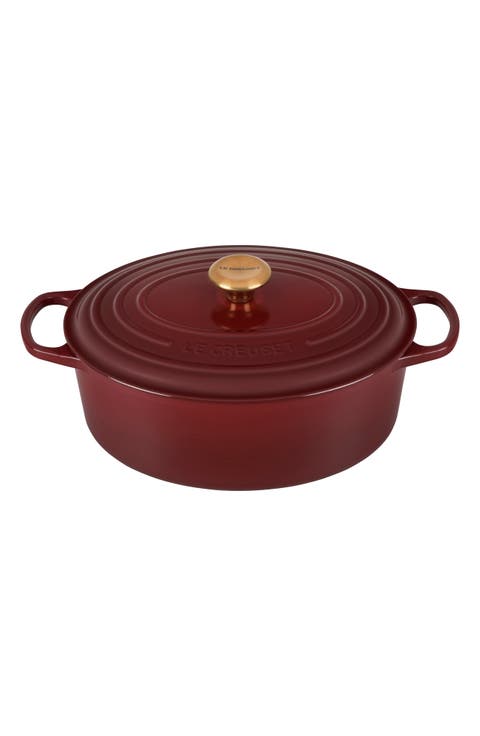 Signature 6.75-Quart Oval Enamel Cast Iron French/Dutch Oven with Lid