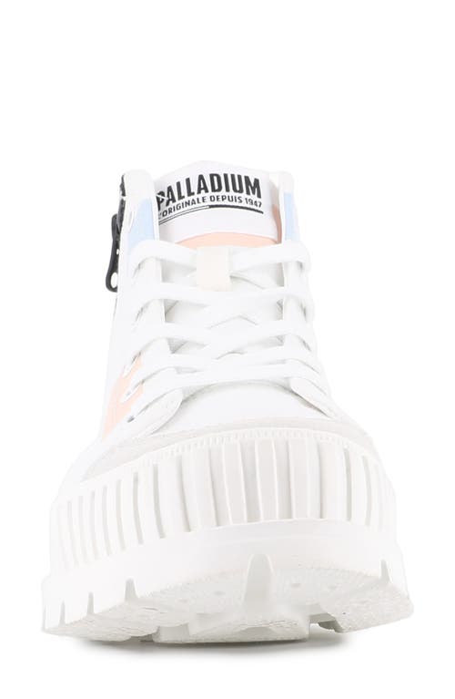 Palladium Pallashock Backzip 2 High Top Sneaker In Star White
