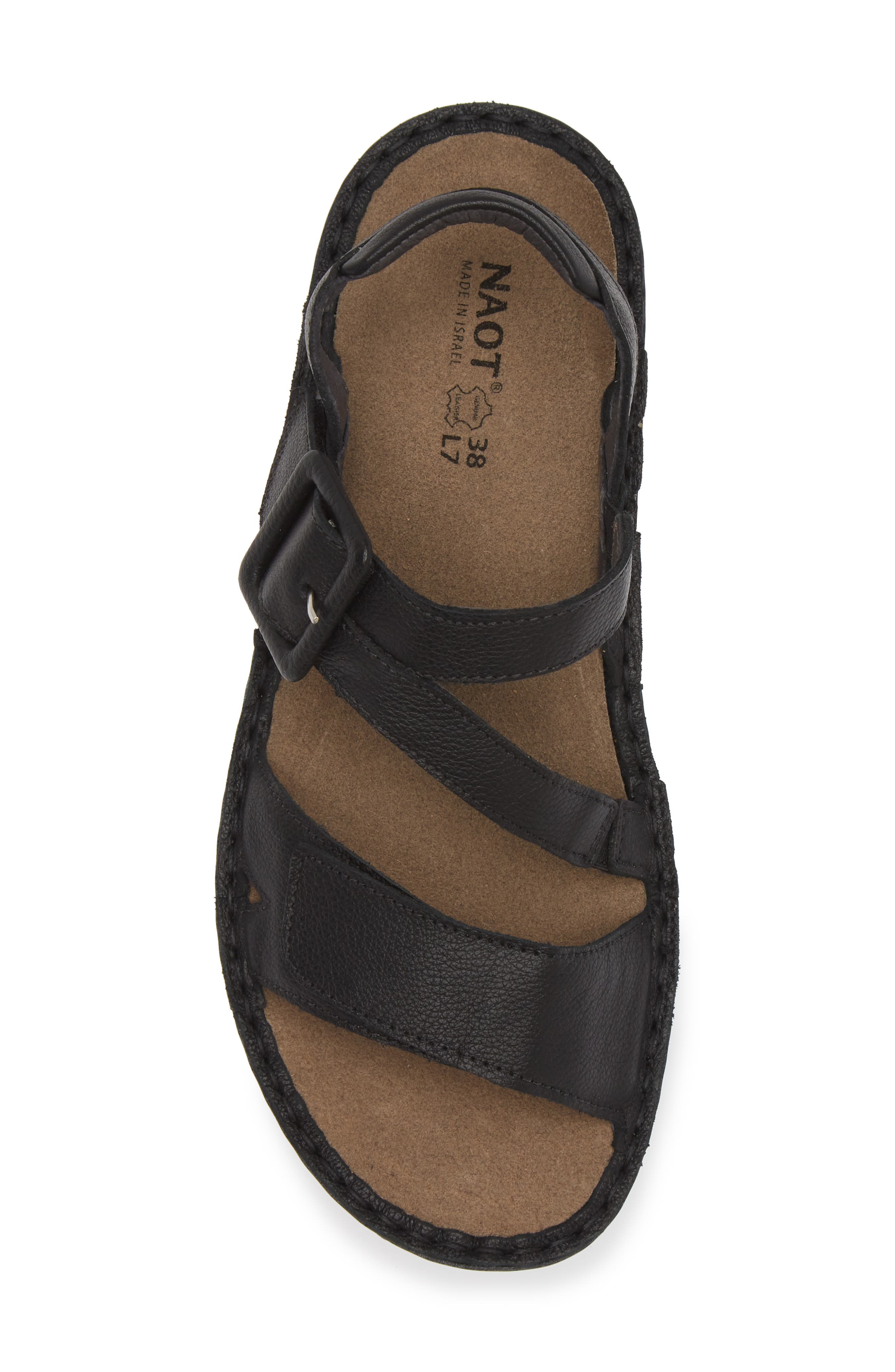 Naot Castelo Sandal, Alternate, color, Soft Black Leather