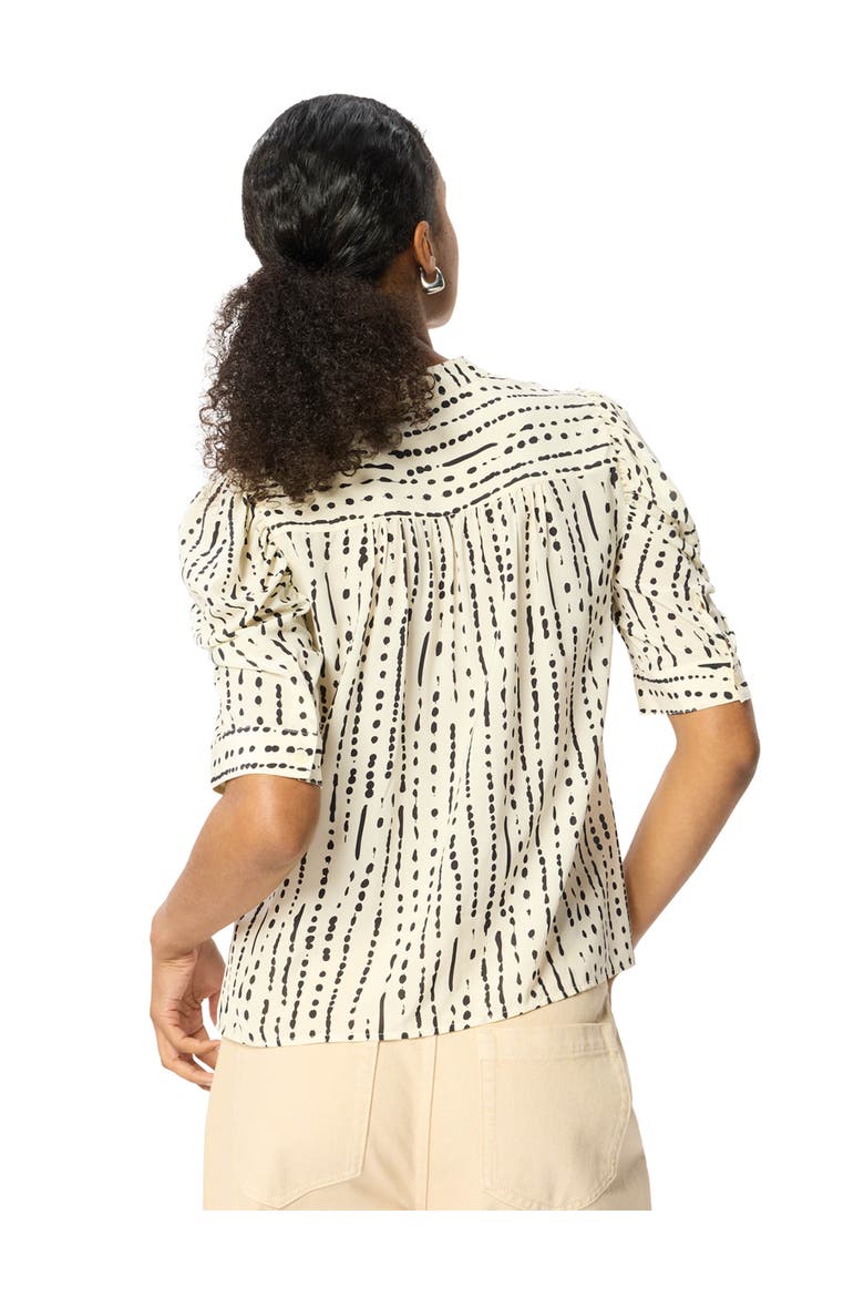 Dashed Spot Gathered Blouse, Alternate, color, Ivory/Multi