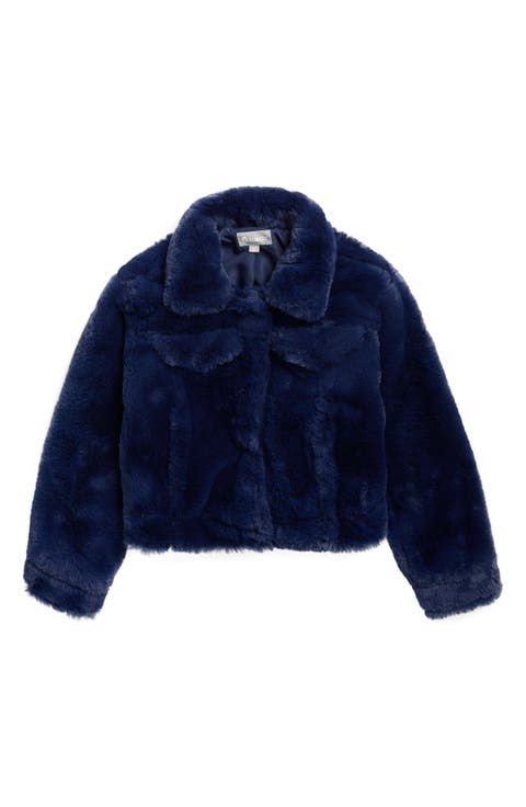 Kids' Cow Print Faux Fur Trucker Jacket