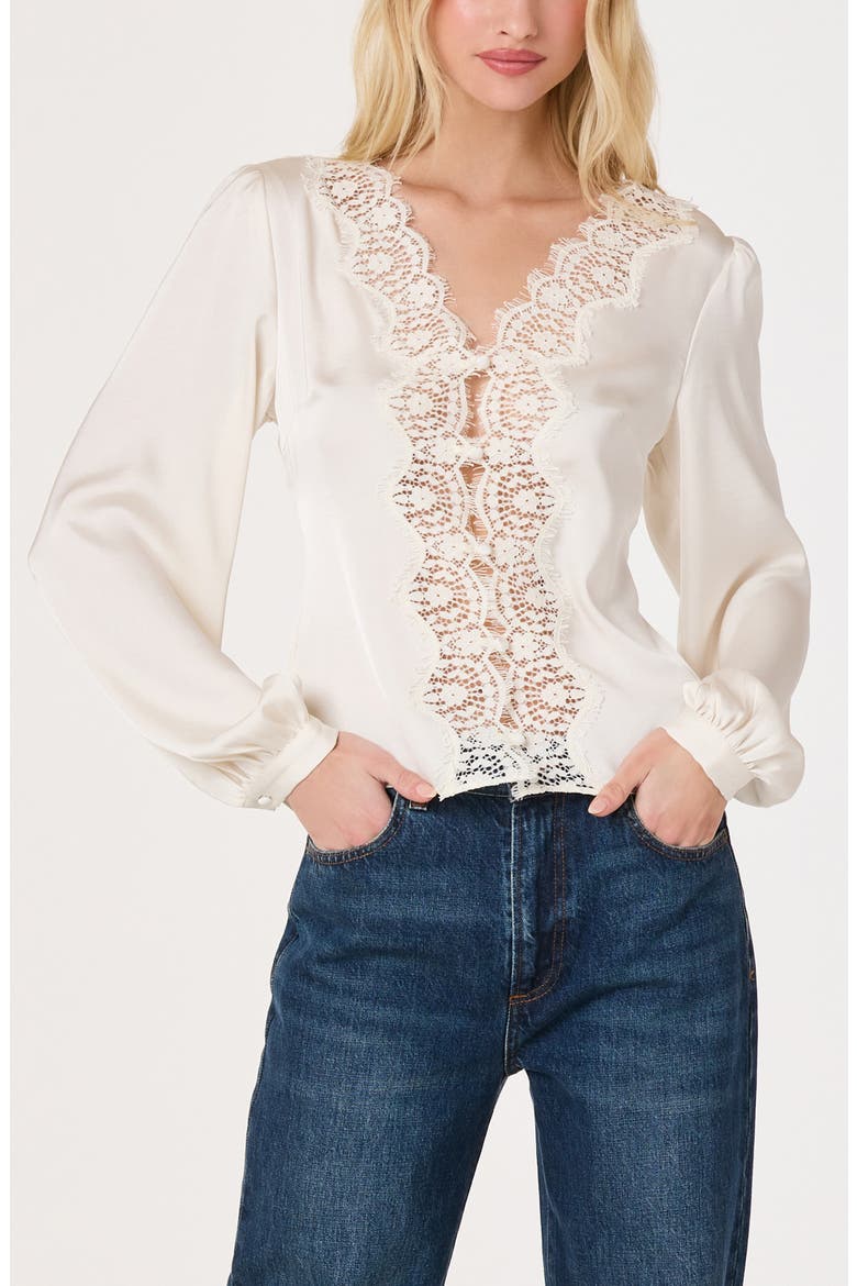 Benote Lace Top, Alternate, color, CREAM