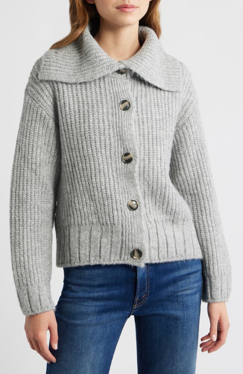 MANGO Esti Sailor Collar Cardigan, Alternate, color, Grey