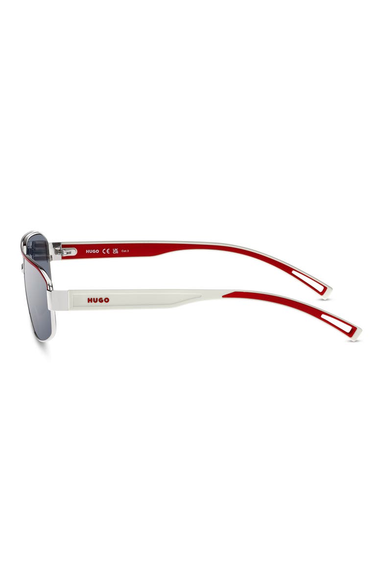 60mm Navigator Sunglasses, Alternate, color, PALLADIUM RED/ SILVER SP