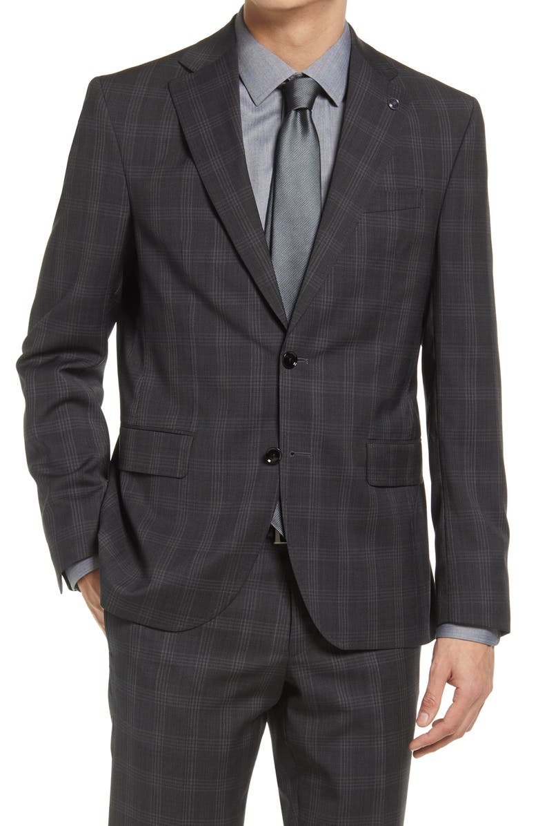 Ted Baker London Roger Extra Slim Fit Plaid Wool Suit, Alternate, color, 