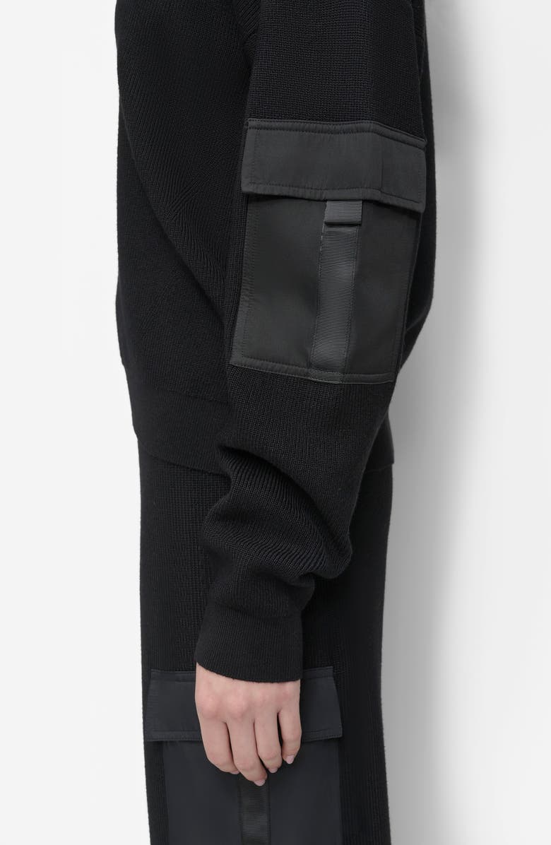 DKNY Cargo Sleeve Rib Sweater, Alternate, color, 