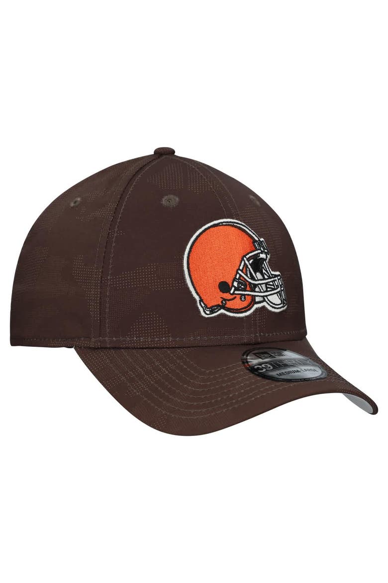 Men's New Era  Brown Cleveland Browns Tonal Camo 39THIRTY Stretch Fit Hat, Alternate, color, Brown