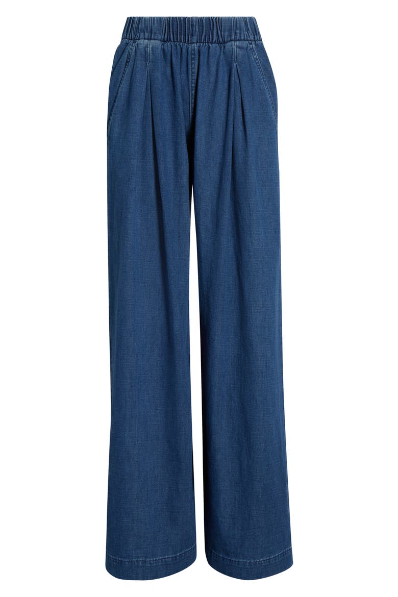 Allison Pull-On Wide Leg Denim Pants, Alternate, color, MEDIUM WASH