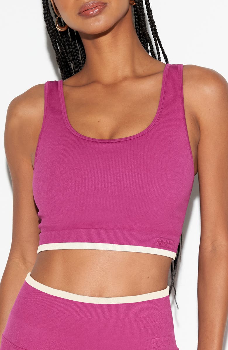 Spiritual Gangster Love Longline Sports Bra, Main, color, Cactus Flower