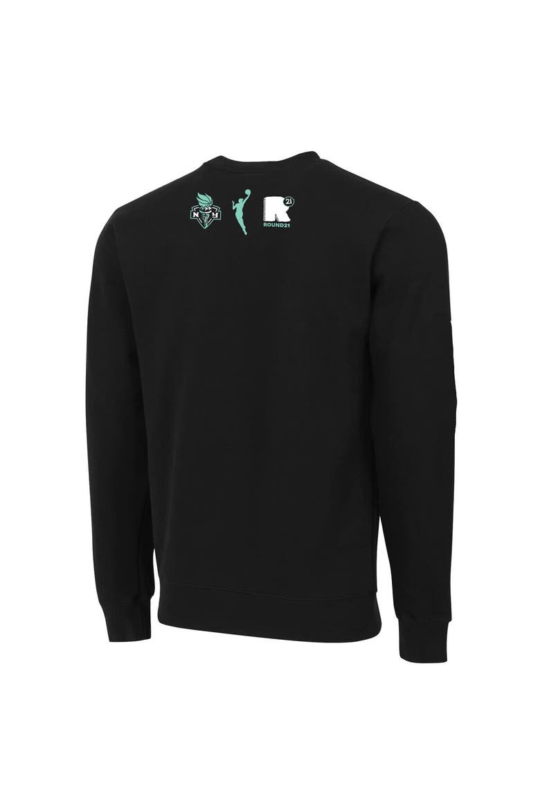 Unisex round21 Black New York Liberty Pennant Crewneck Pullover Sweatshirt, Alternate, color, Black