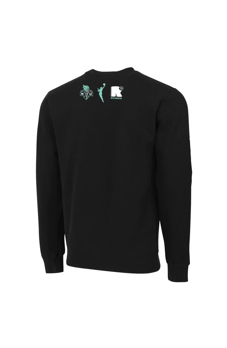 round21 Unisex round21 Black New York Liberty Pennant Crewneck Pullover Sweatshirt, Alternate, color, Black