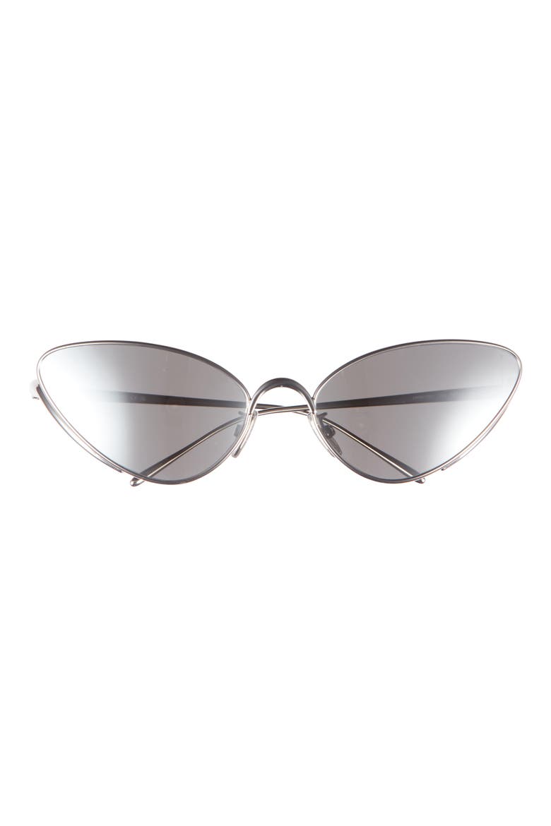 Signature 58mm Cat Eye Sunglasses, Main, color, SHINY PALLADIUM / SMOKE MIRROR