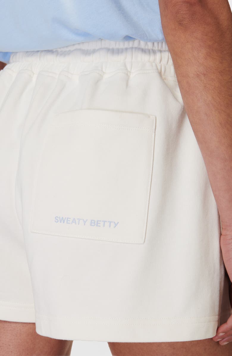 Sweaty Betty Revive Tie Waist Cotton Blend Shorts, Alternate, color, Lily White