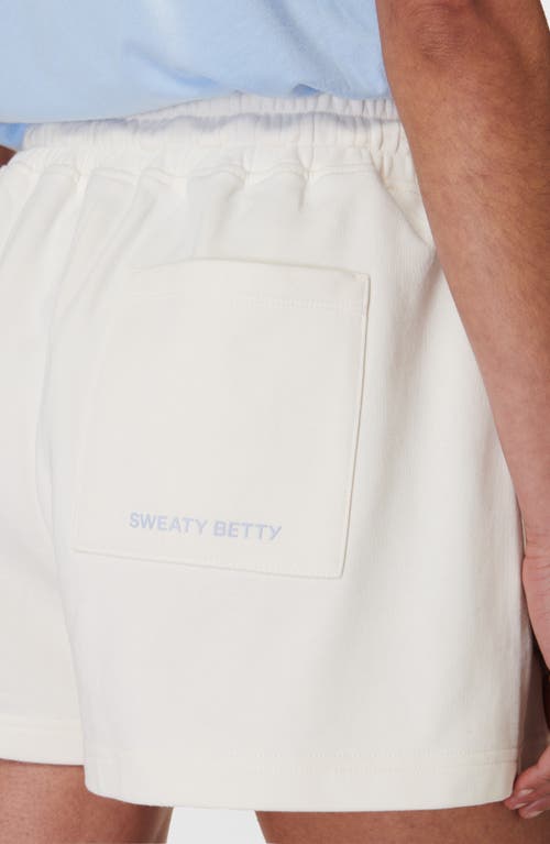 Sweaty Betty Revive Tie Waist Cotton Blend Shorts In Lily White