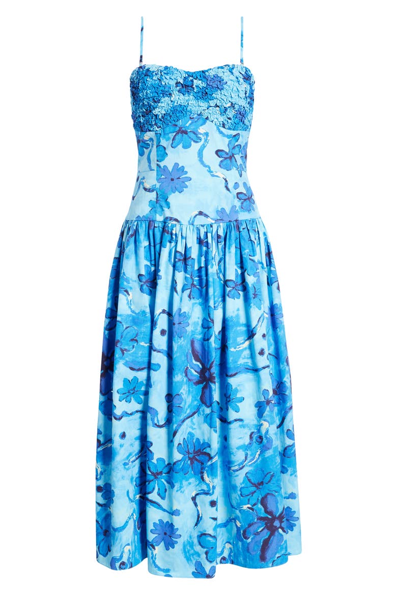Floral Print Sleeveless Sundress, Alternate, color, BLUE MULTI