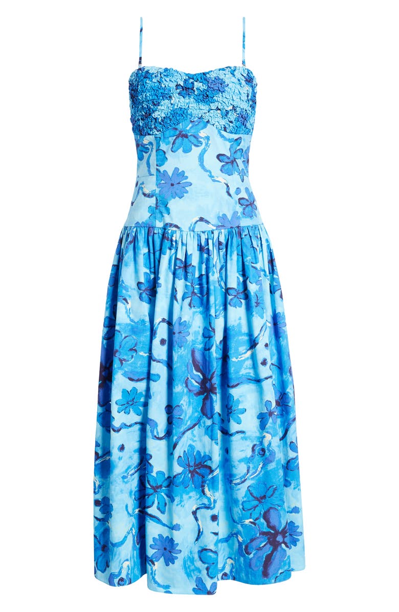 MOON RIVER Floral Print Sleeveless Sundress, Alternate, color, Blue Multi