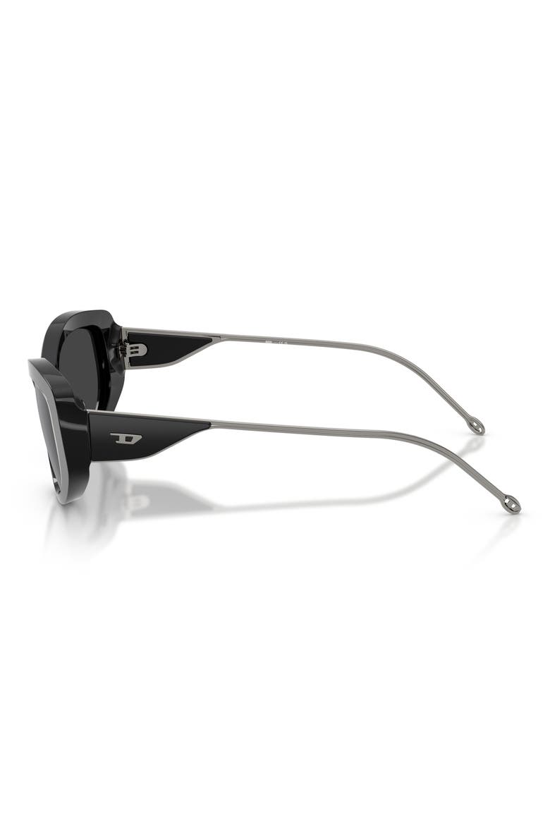 Geck-D 54mm Oval Sunglasses, Alternate, color, BLACK/ GREY SILVER MIRROR