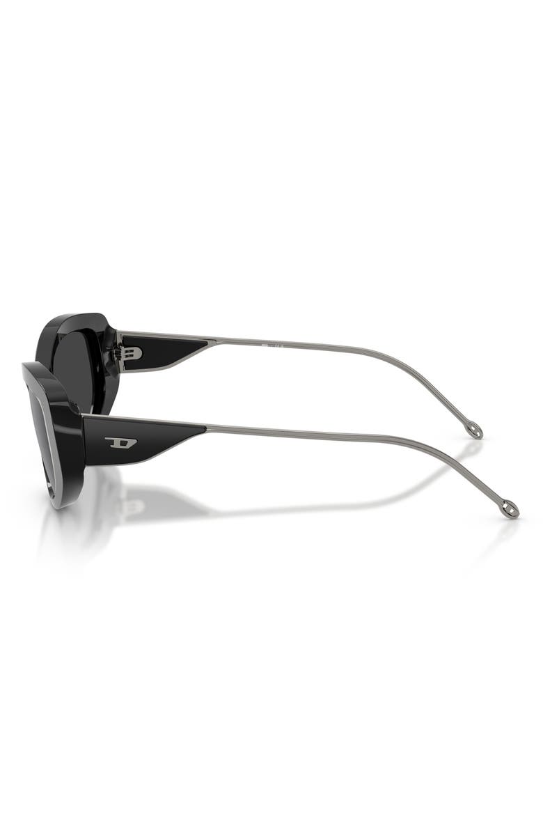 DIESEL<sup>®</sup> Geck-D 54mm Oval Sunglasses, Alternate, color, Black/ Grey Silver Mirror
