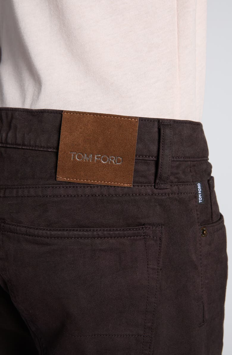 TOM FORD Clean Compact Twill Slim Fit Pants, Alternate, color, Military